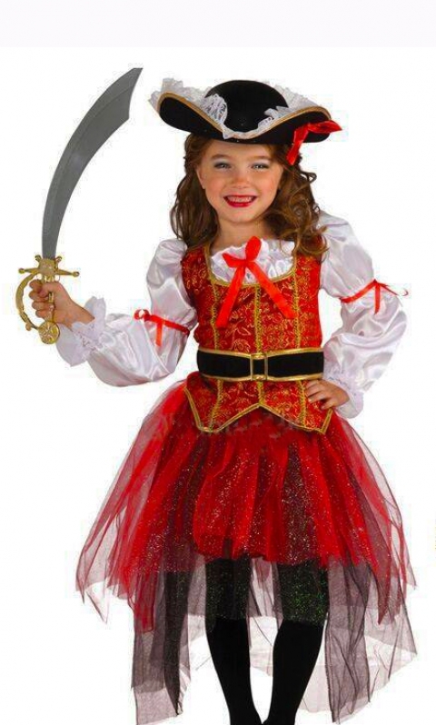 Fantasia de Pirata Infantil Feminino de Halloween